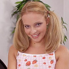 cute blonde teen in pigtails